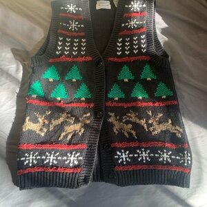 Vintage Westbound Knitted by Hand Christmas Sweater Vest Women’s Size M